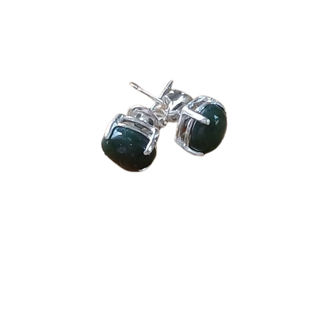 Jade Studs - Oval Claw