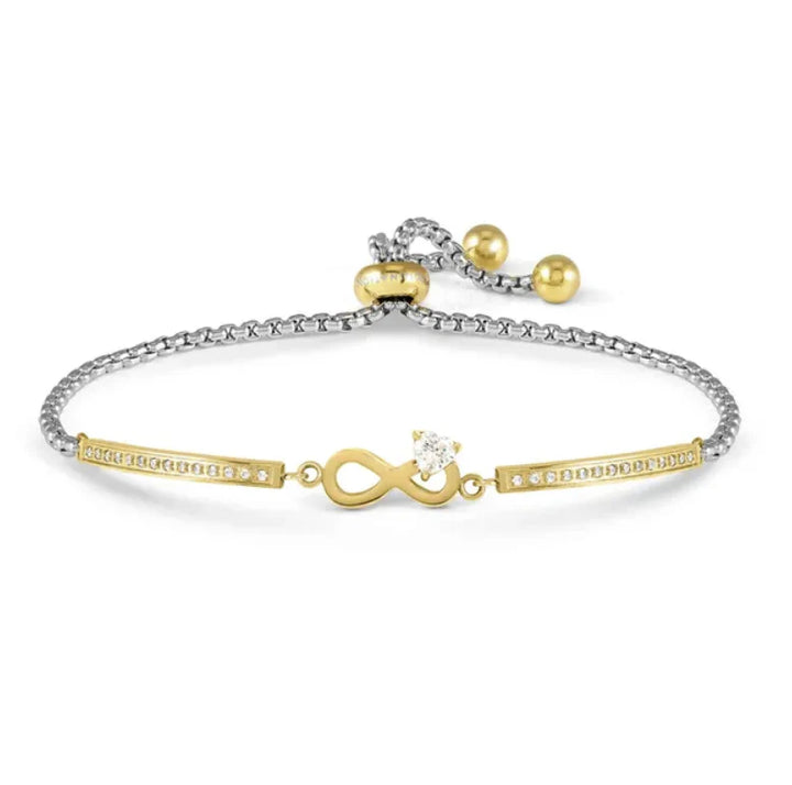 Nomination Milleluci Refined Bracelet in Stainless Steel & CZ Gold Infinity