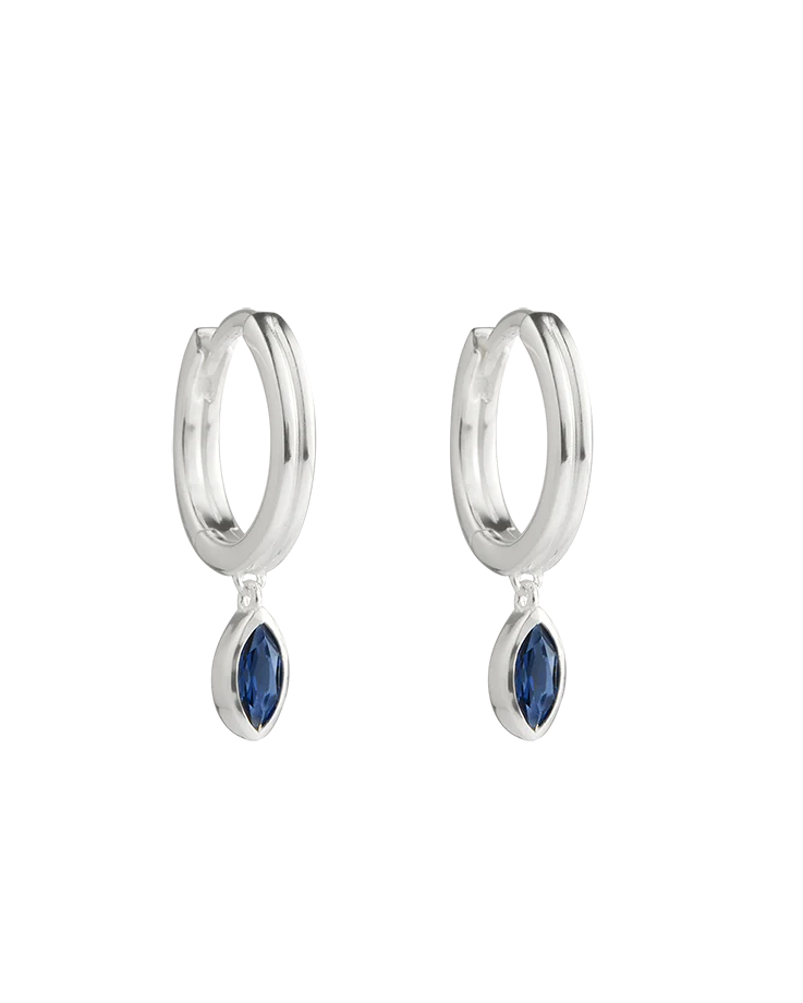 Kirstin Ash Ink Drop Hoops Sterling Silver