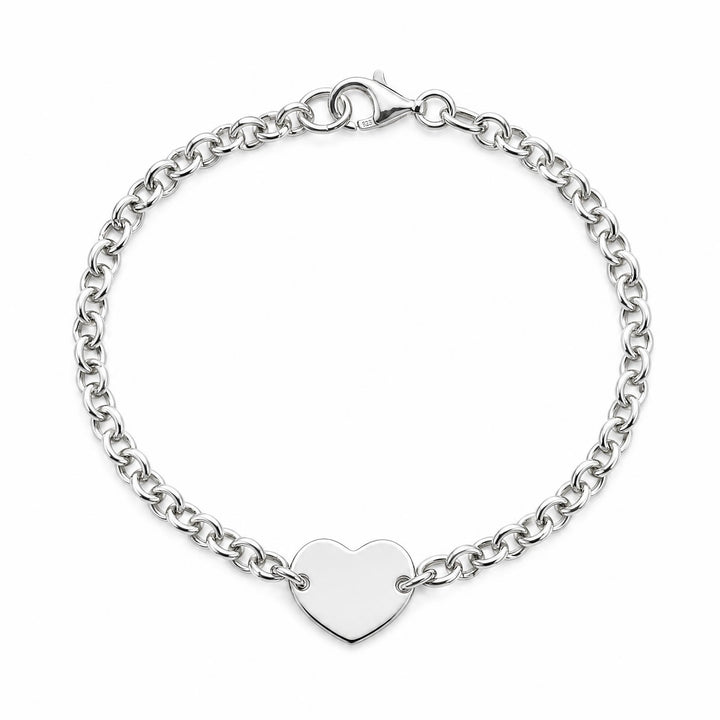 LT Sterling Silver Heart Belcher Chain Bracelet
