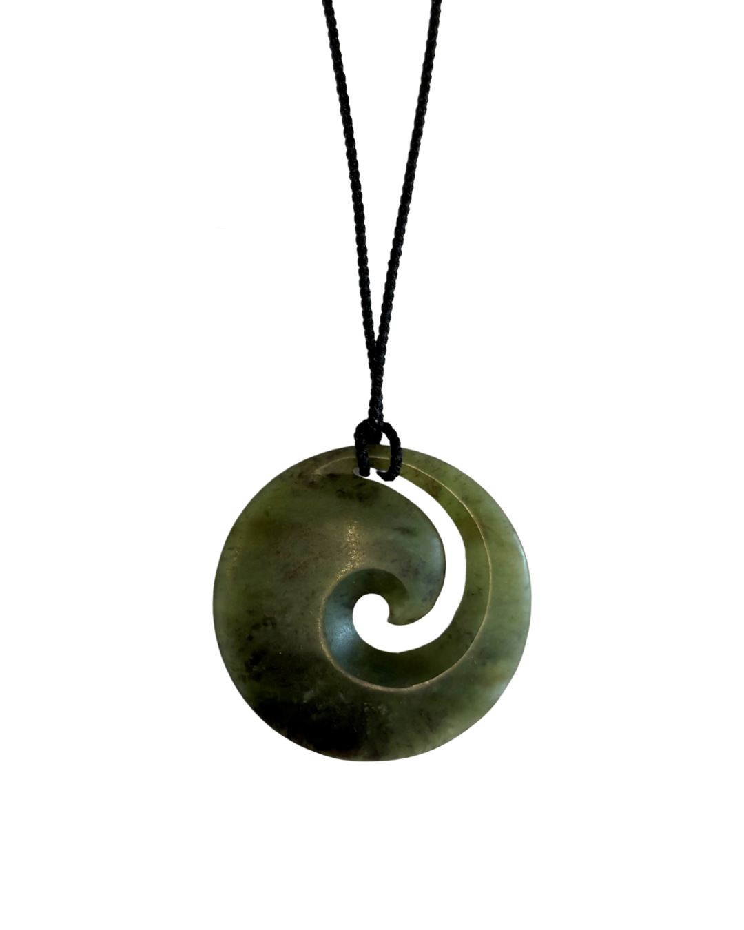 New Zealand Greenstone Large Enclosed Koru 45mm