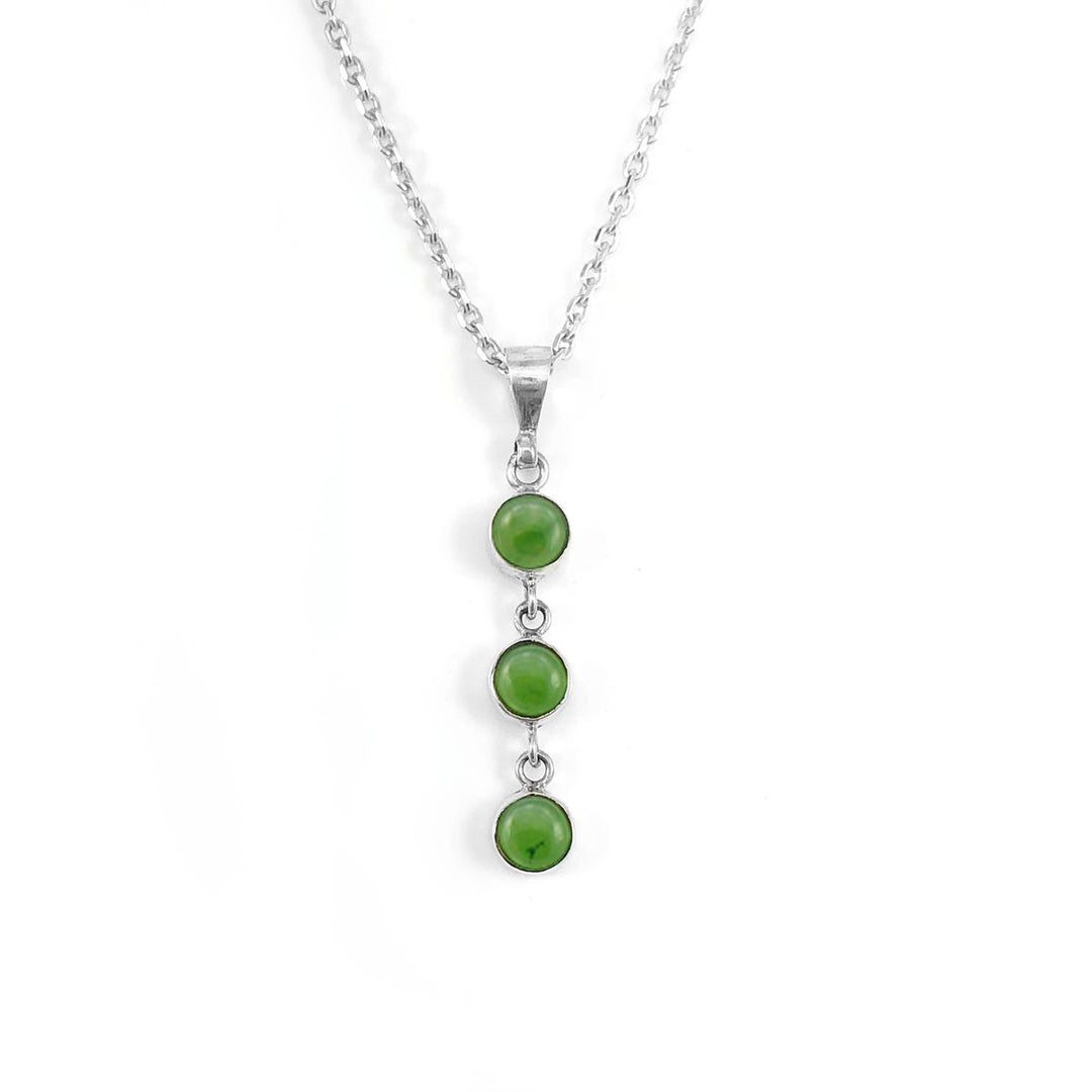 Nick Von K Sterling Silver and Pounamu 3 Muses Necklace