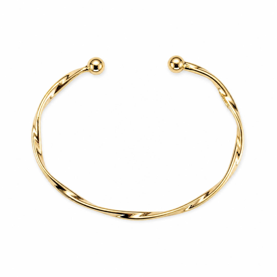 LT Gold Plated Twisted Open Cuff Bangle