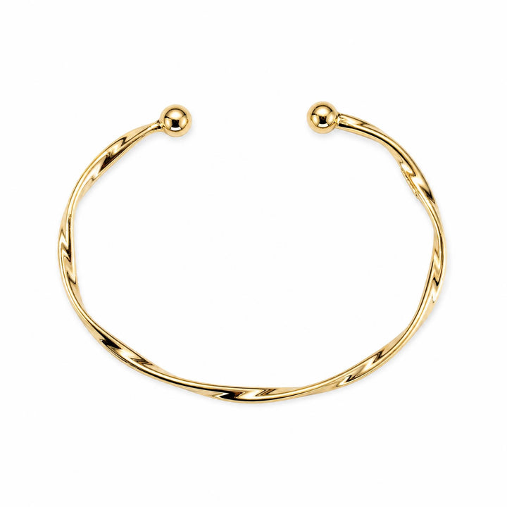 LT Gold Plated Twisted Open Cuff Bangle