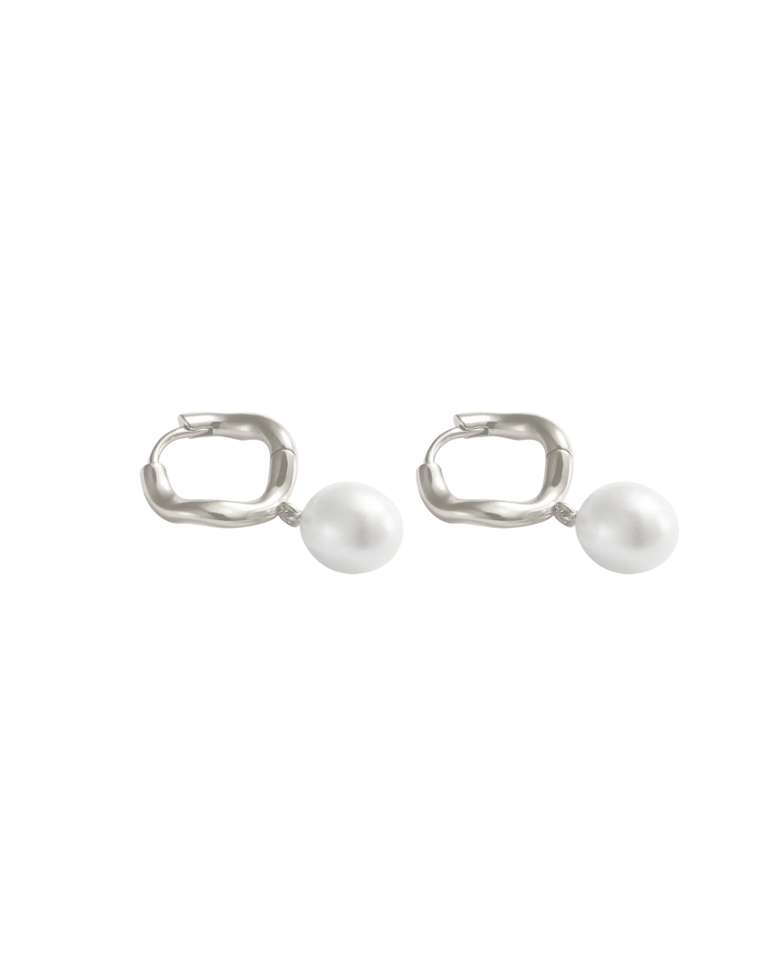 Kirstin Ash Maris Pearl Hoops Sterling Silver