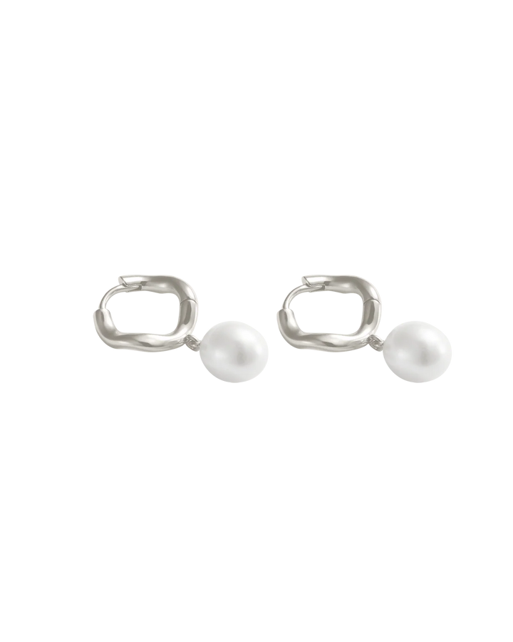 Kirstin Ash Maris Pearl Hoops Sterling Silver