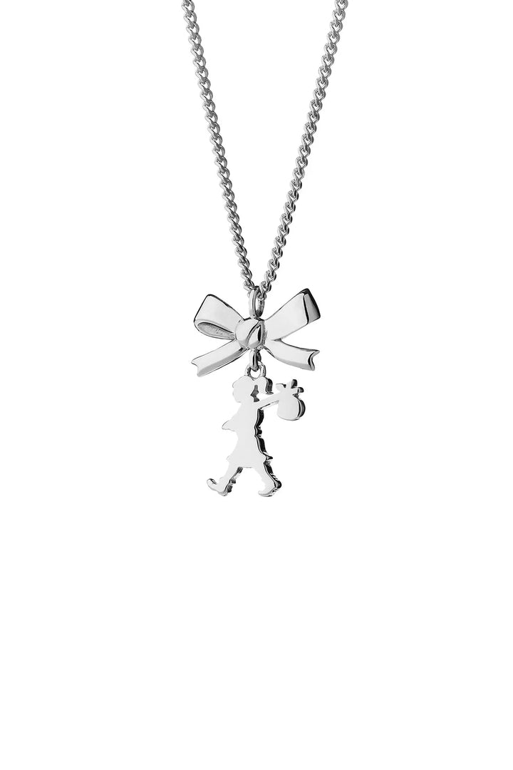 Karen Walker Silver Mini Girl With Bow Necklace