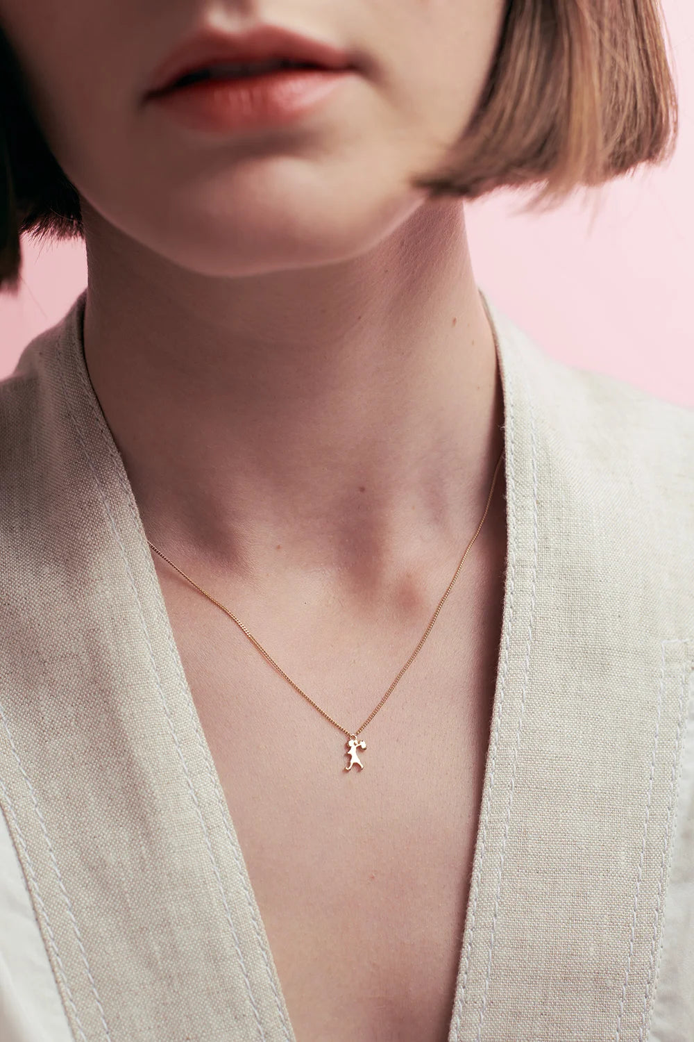 Karen Walker Gold Mini Runaway Girl Necklace