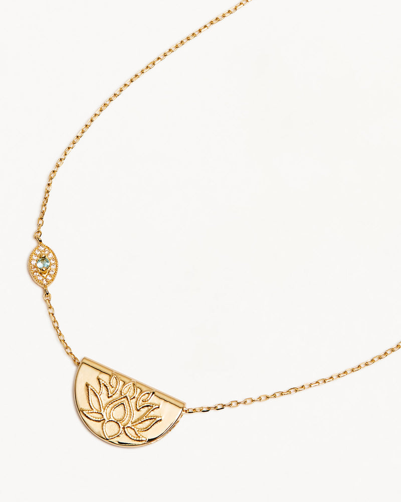 By Charlotte 18k Gold Vermeil Eye of Peace Lotus Necklace