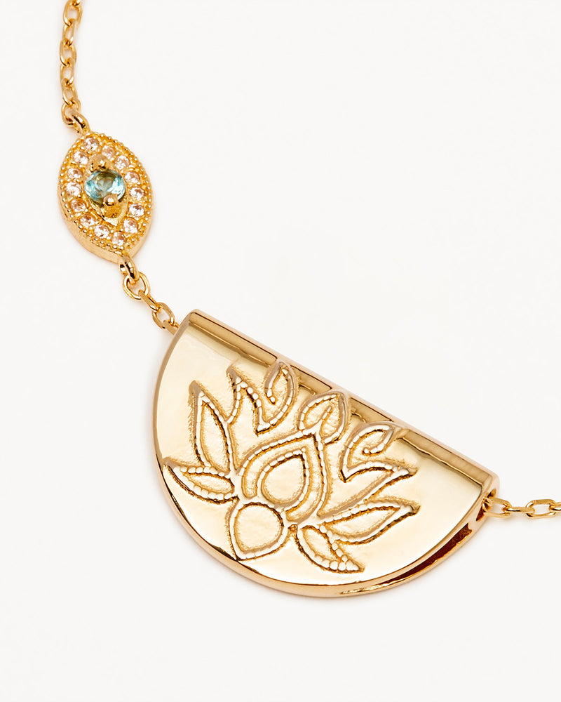 By Charlotte 18k Gold Vermeil Eye of Peace Lotus Necklace