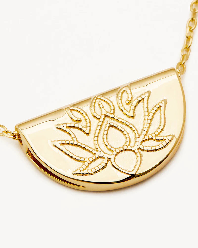 By Charlotte 18k Gold Vermeil Lotus Necklace