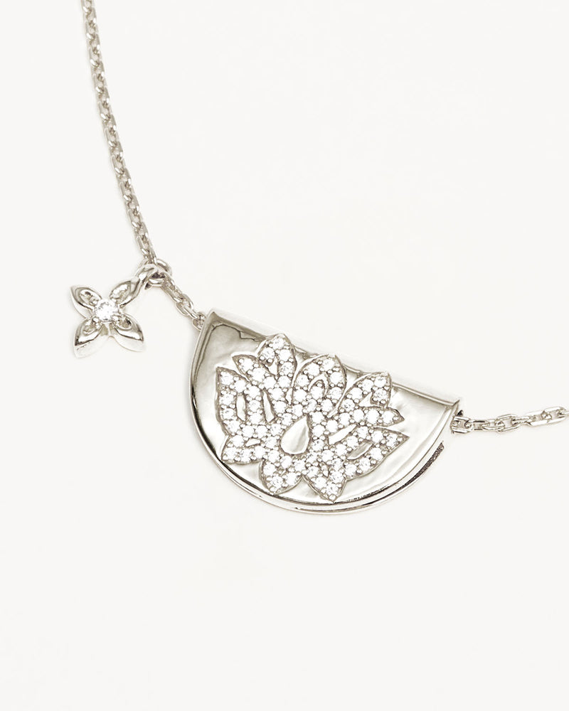 By Charlotte Sterling Silver Live in Light Lotus Necklace