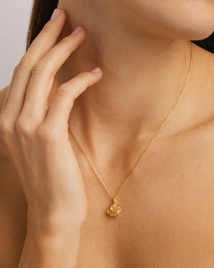 By Charlotte 18k Gold Vermeil June Birth Flower Necklace - Rose