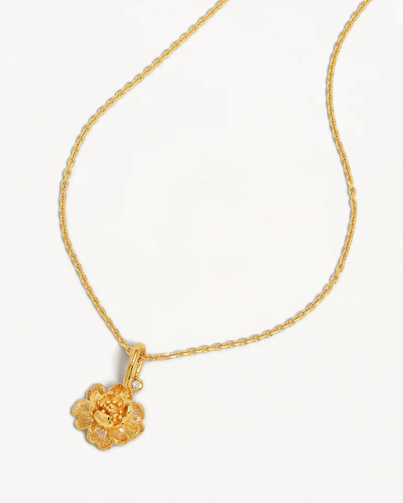 By Charlotte 18k Gold Vermeil November Birth Flower Necklace - Peony