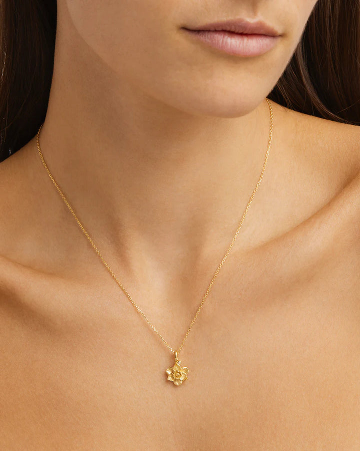 By Charlotte 18k Gold Vermeil December Birth Flower Necklace - Narcissus