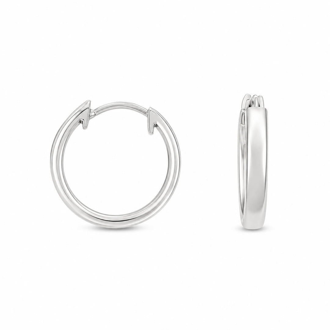 LT Sterling Silver Auria Square Edge Huggies