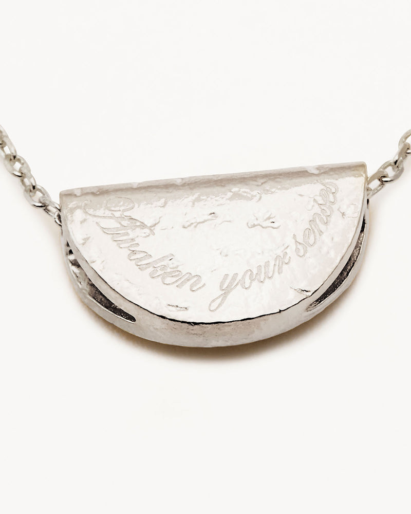 By Charlotte Sterling Silver Lotus February Birthstone Necklace - Amethyst