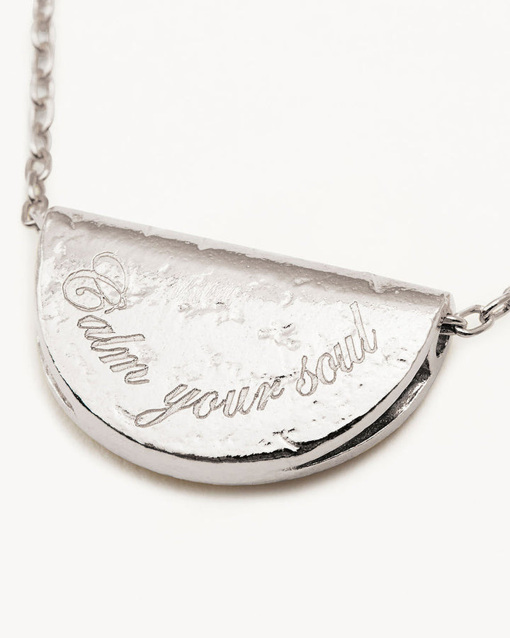 By Charlotte Sterling Silver Lotus March Birthstone Necklace - Aquamarine