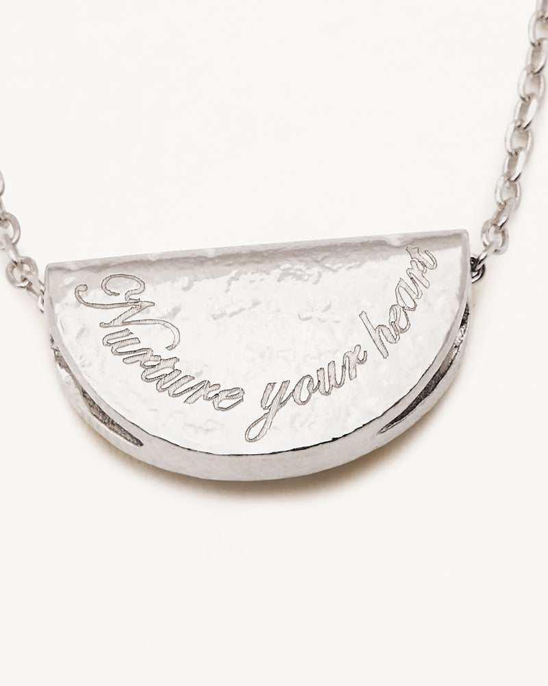 By Charlotte Sterling Silver Lotus May Birthstone Necklace - Emerald