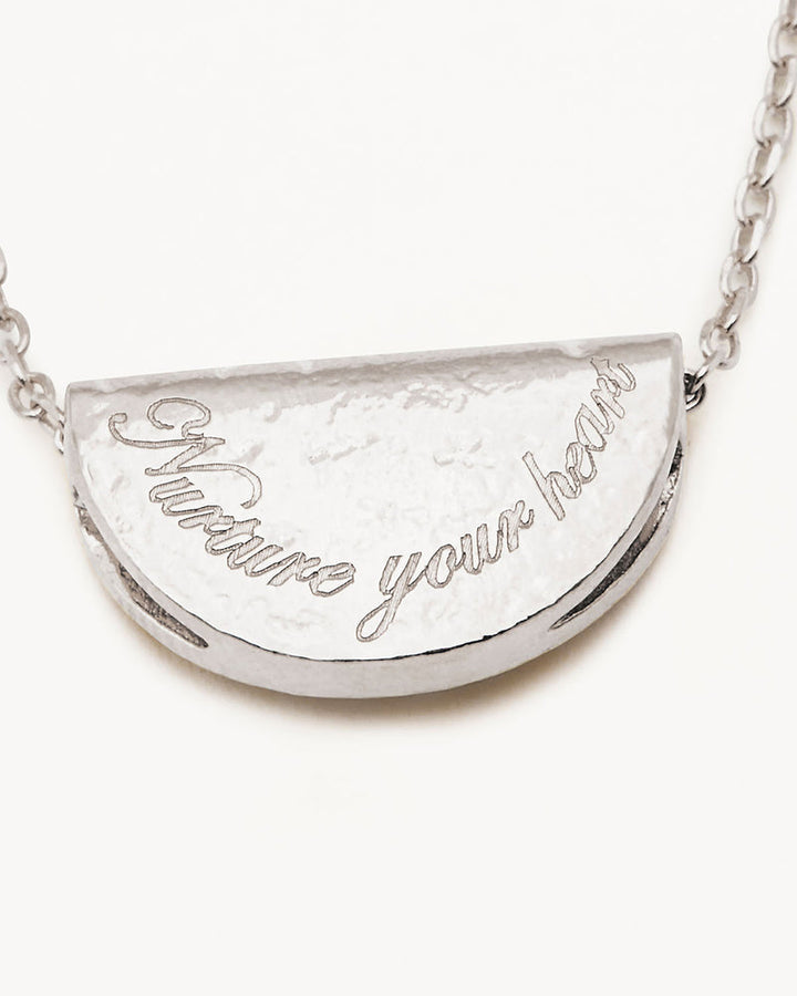 By Charlotte Sterling Silver Lotus May Birthstone Necklace - Emerald