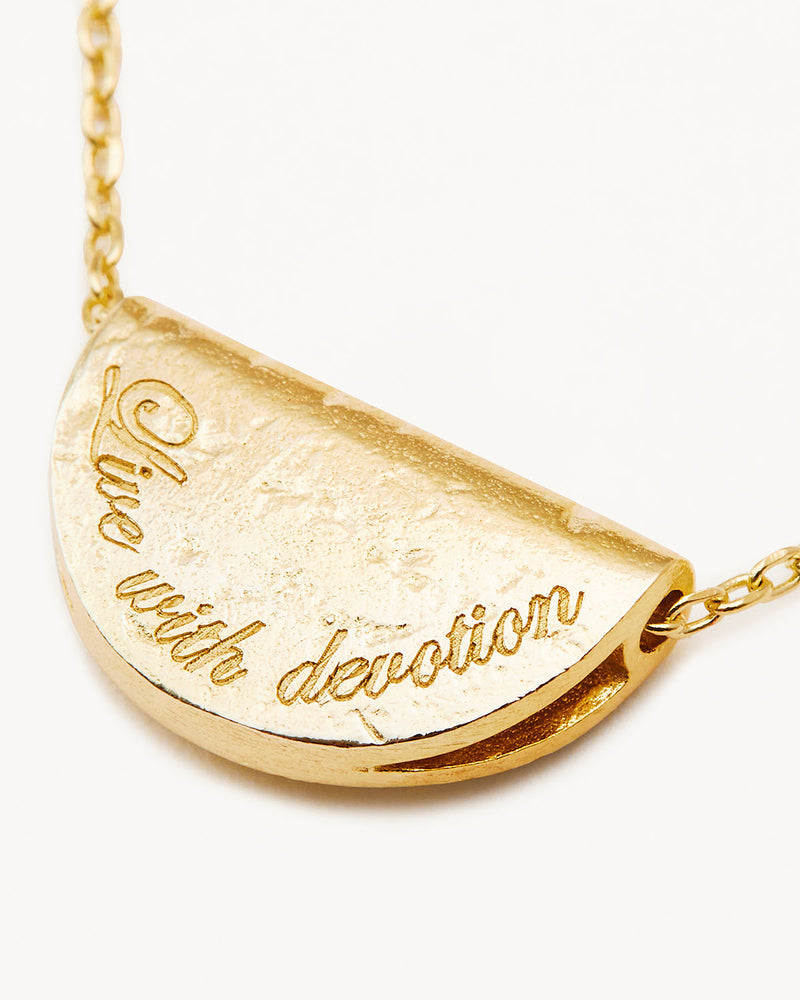 By Charlotte 18k Gold Vermeil Lotus September Birthstone Necklace - Sapphire