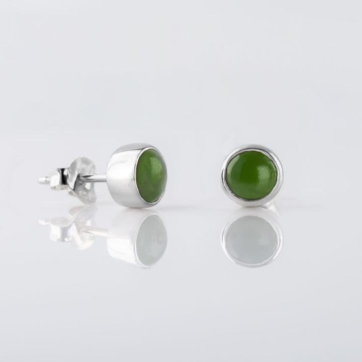 Nick Von K Sterling Silver and Pounamu Dot Studs