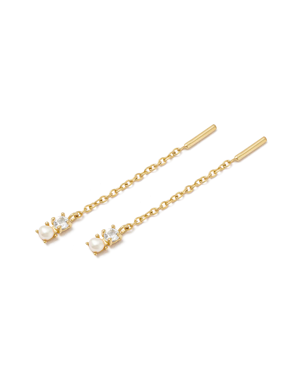 Kirstin Ash Pearl Topaz Threader Gold Plated