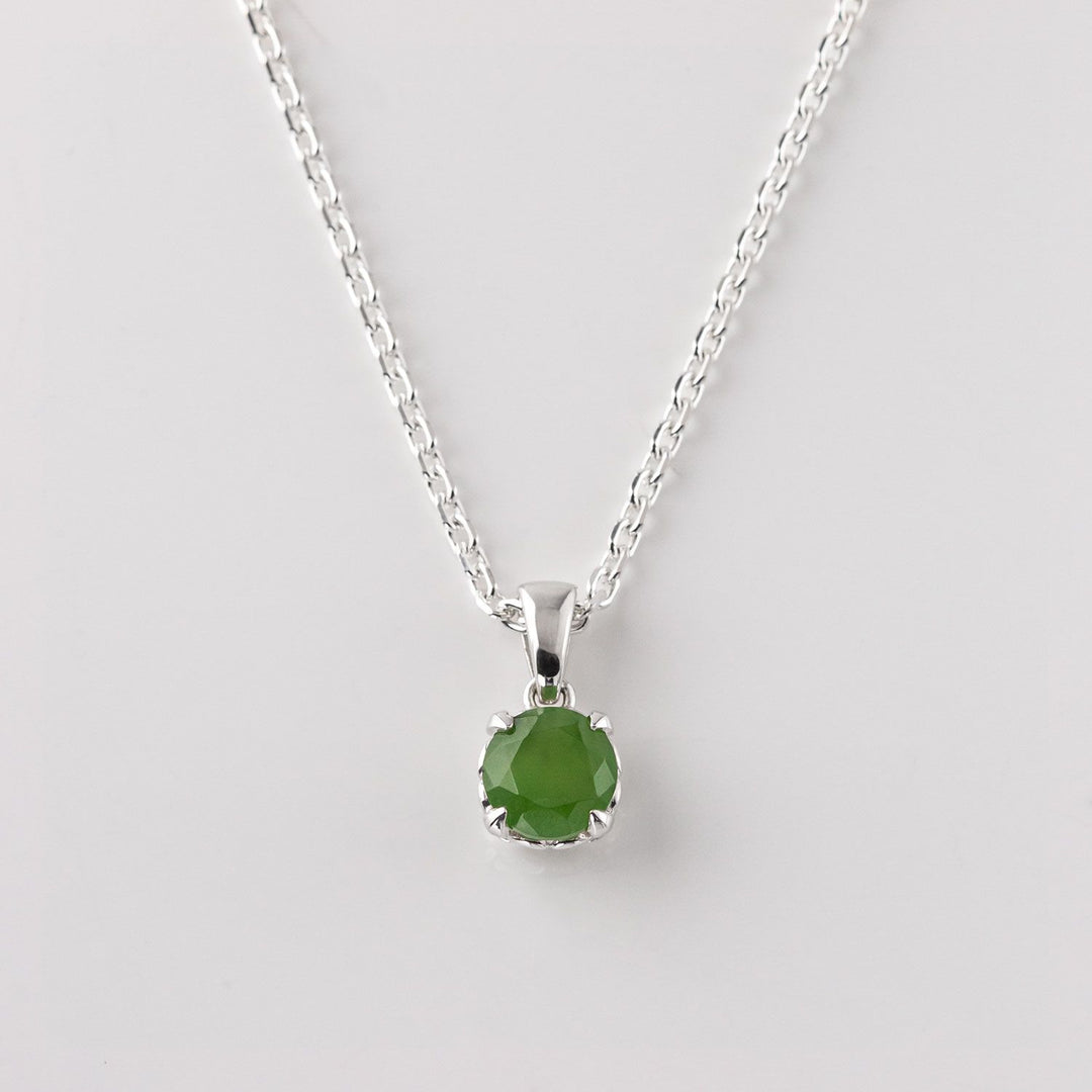 Nick Von K Sterling Silver with Pounamu Baby Dewdrop Necklace