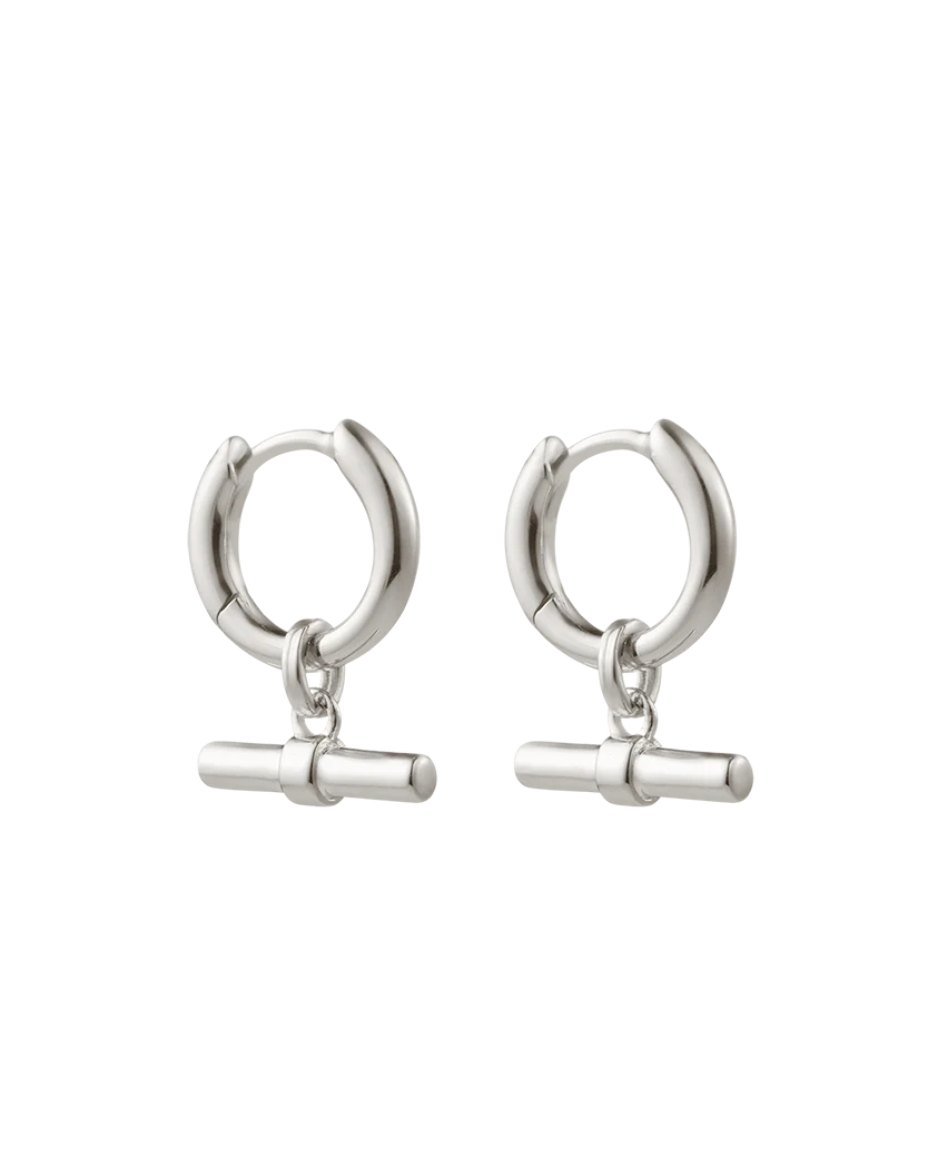 Kirstin Ash Rhythm T-Bar Hoops Sterling Silver