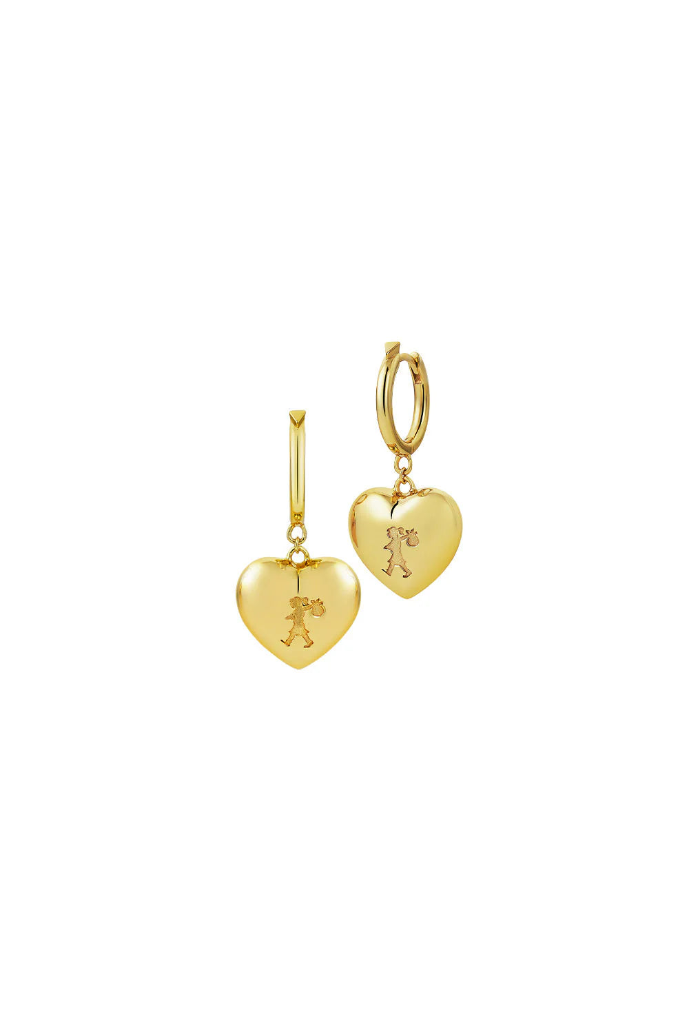 Karen Walker Runaway Gold Plated Heart Earrings