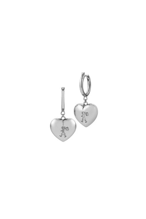 Karen Walker Runaway Silver Heart Earrings