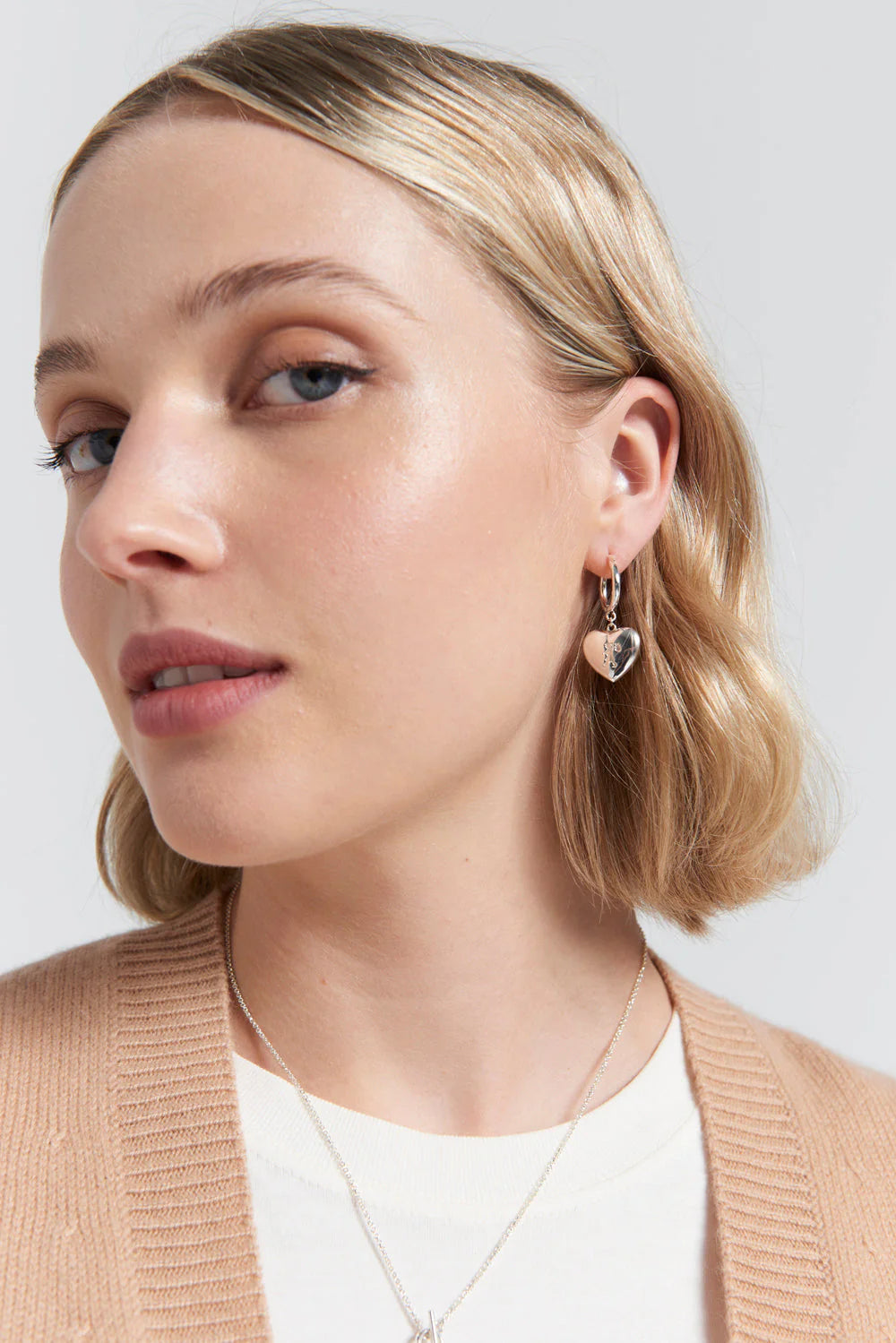 Karen Walker Runaway Silver Heart Earrings