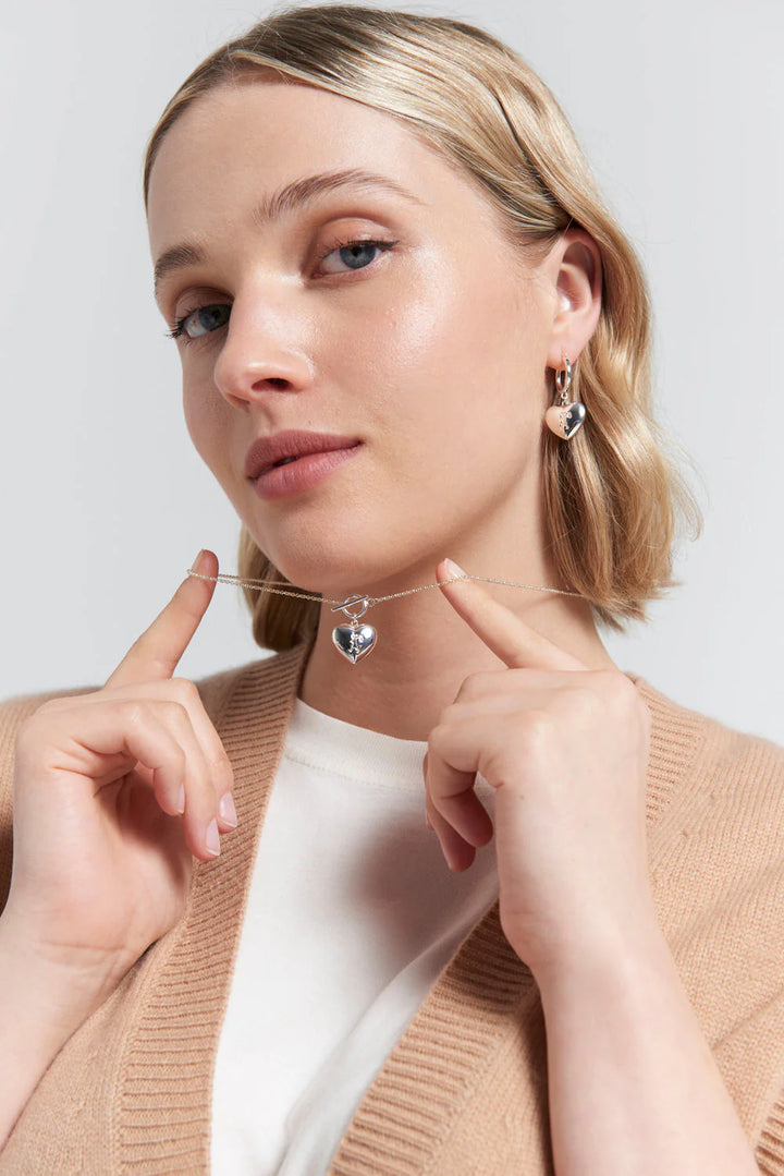 Karen Walker Runaway Silver Heart Necklace