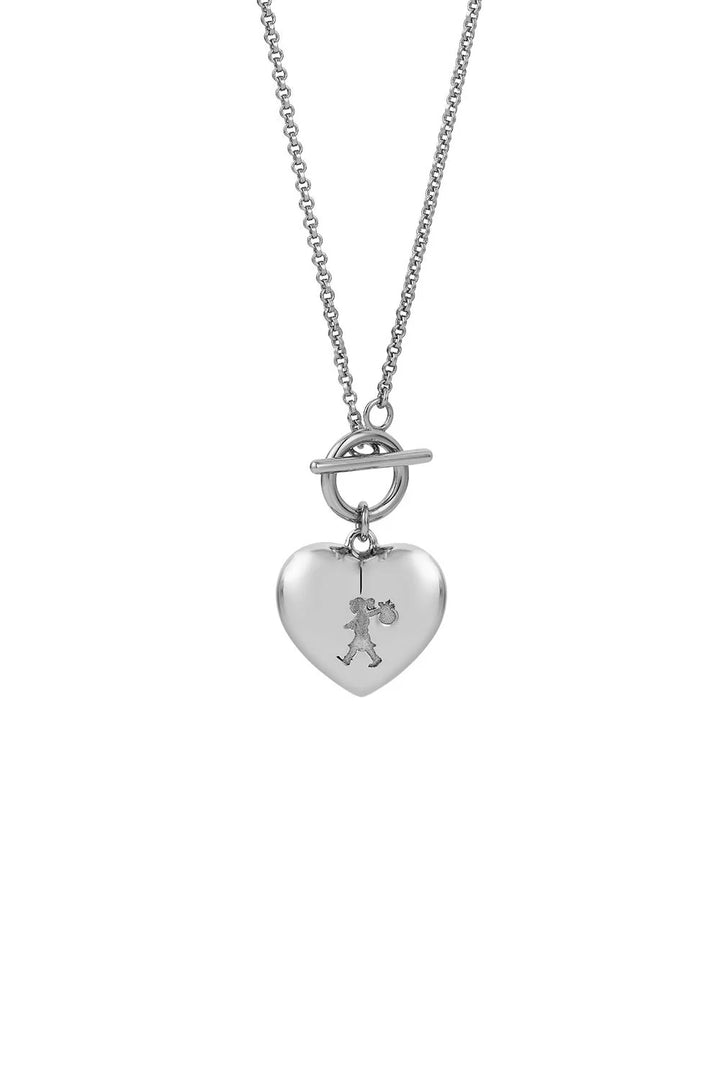 Karen Walker Runaway Silver Heart Necklace