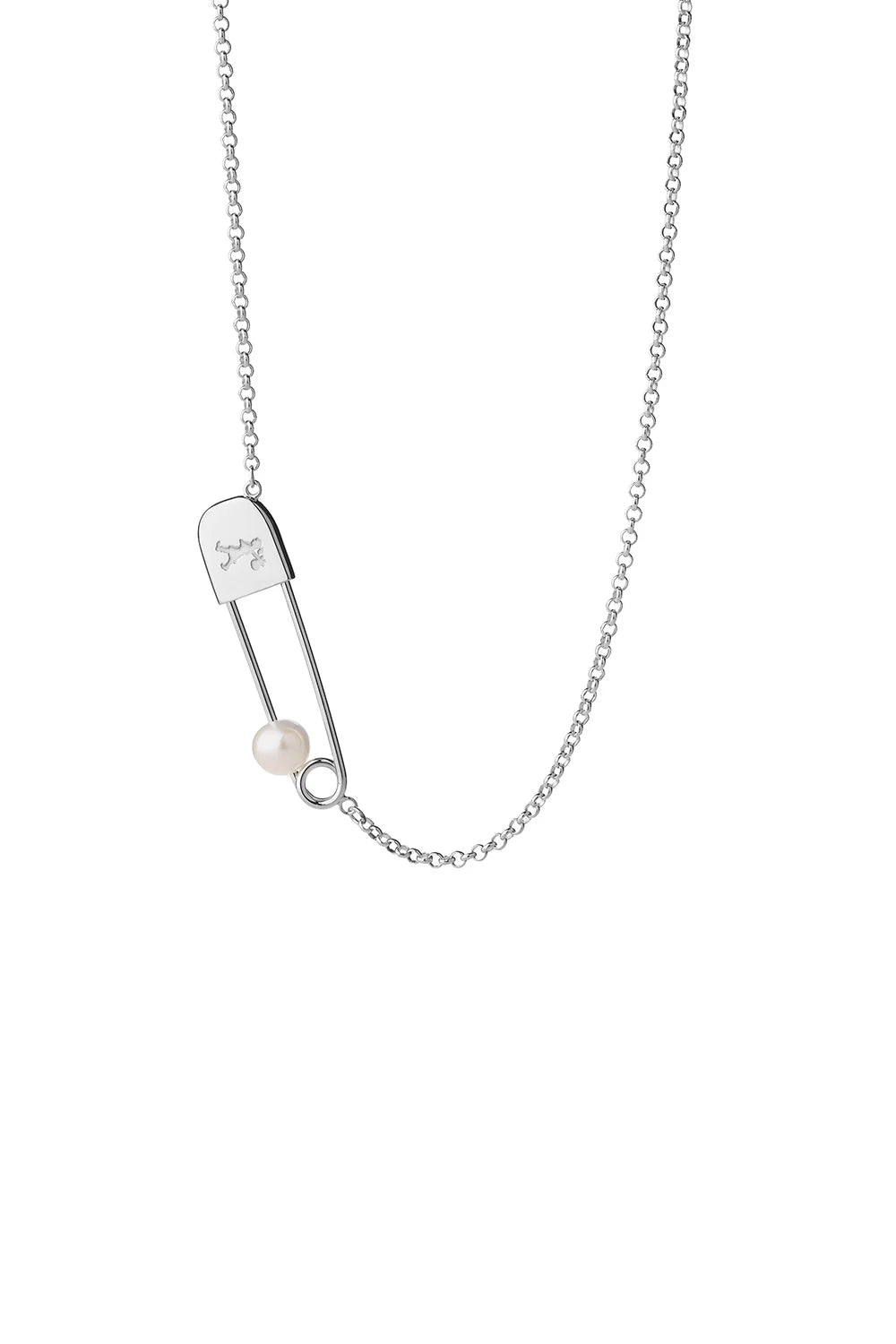 Karen Walker Silver Runaway Safety Pin Necklace