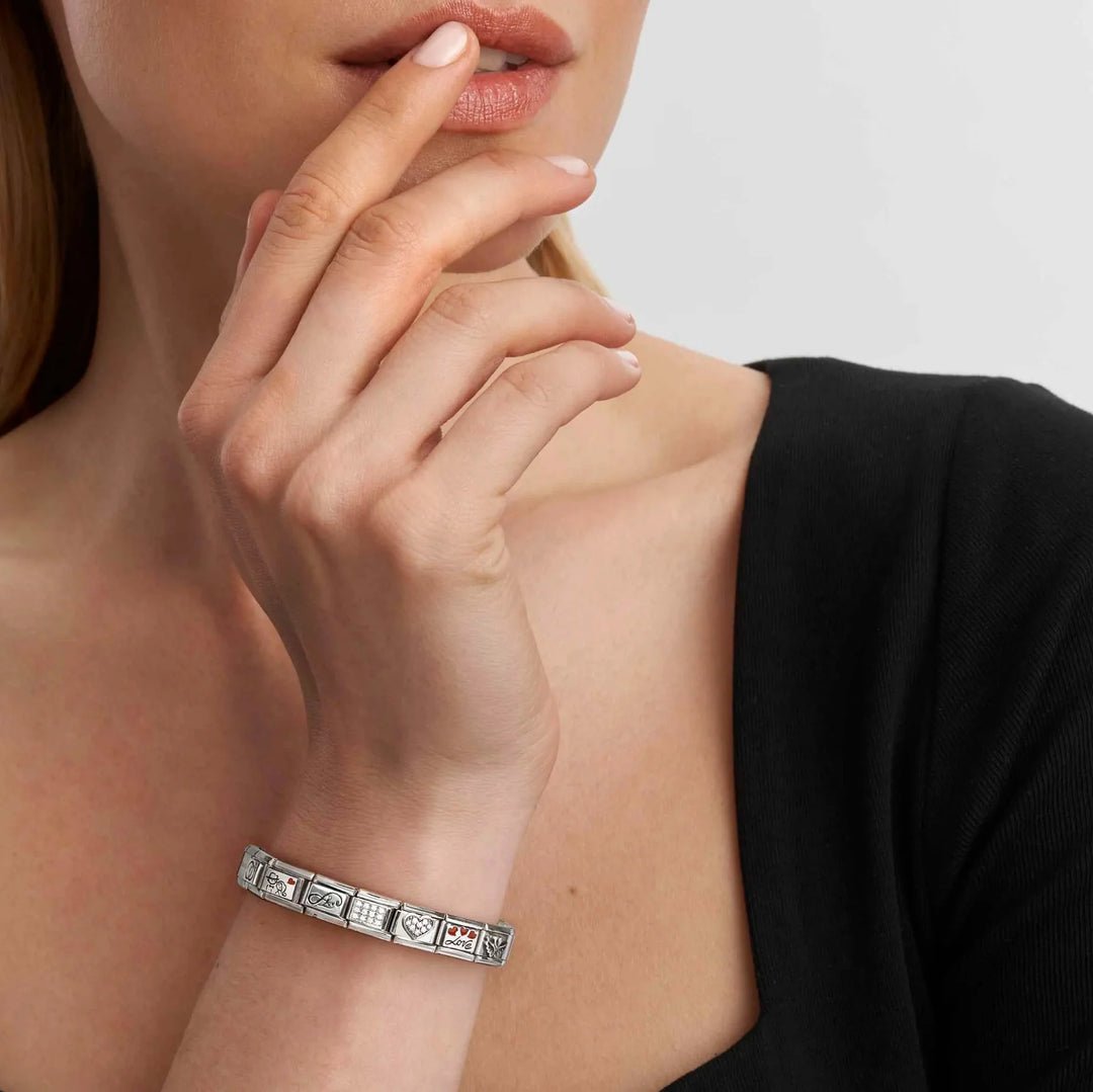 Nomination Classic Link 330304/51 CZ and Sterling Silver Danish Horseshoe