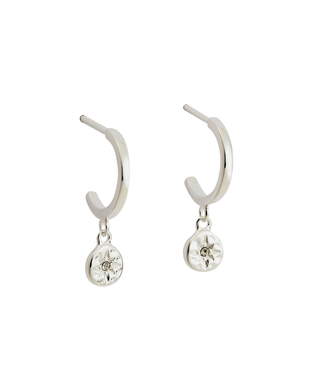 Kirstin Ash Star Coin Silver Hoops