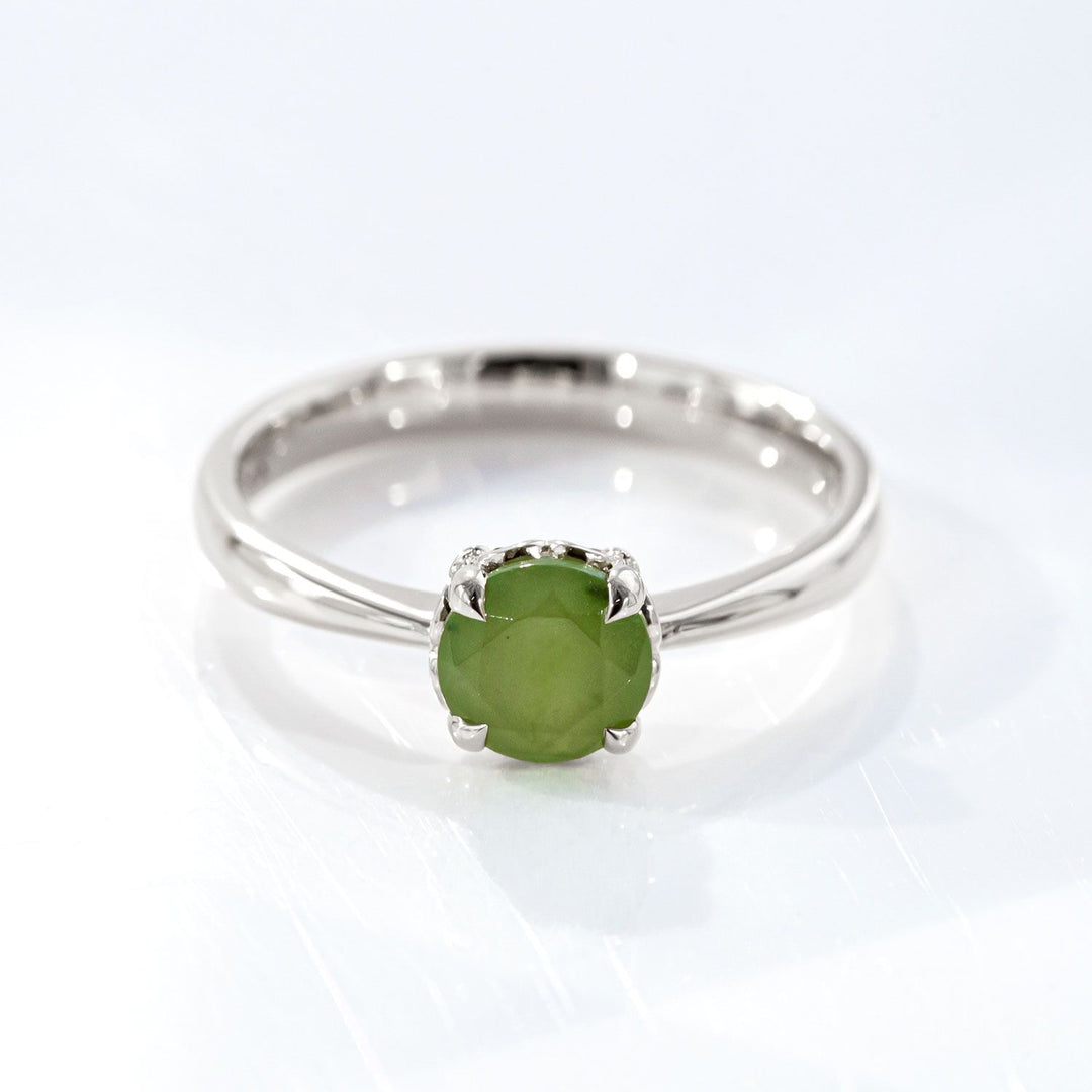 Nick Von K Sterling Silver with Pounamu Baby Dewdrop Ring