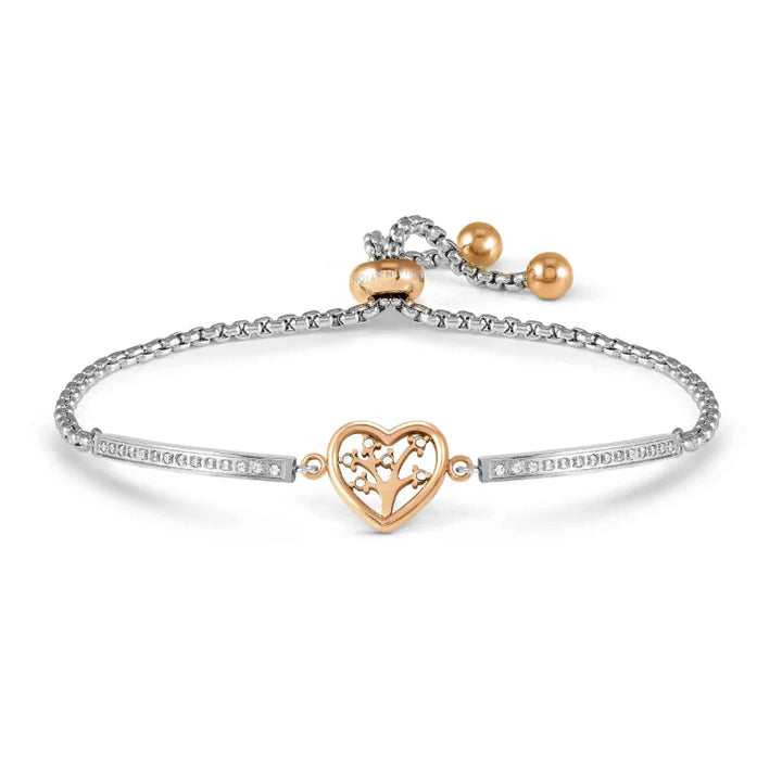 Nomination Milleluci Bracelet in Stainless Steel & CZ Rose Gold Tree Of Life