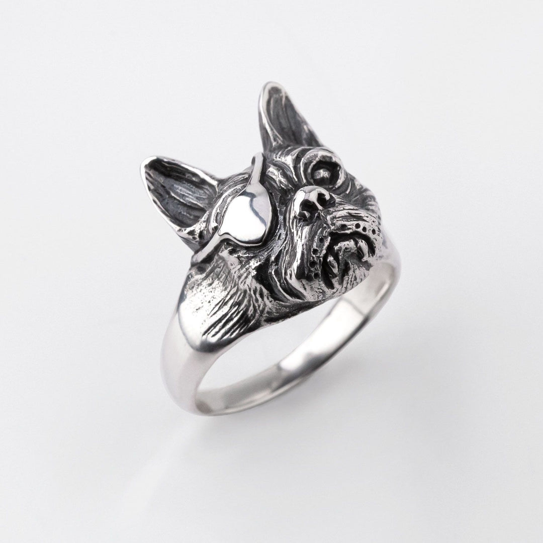 Nick Von K Sterling Silver French Bulldog Ring