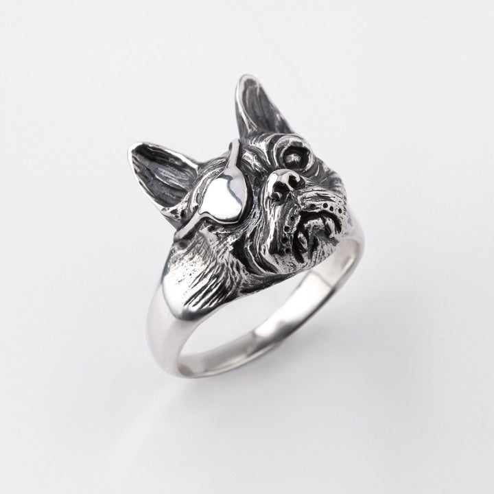 Nick Von K Sterling Silver French Bulldog Ring