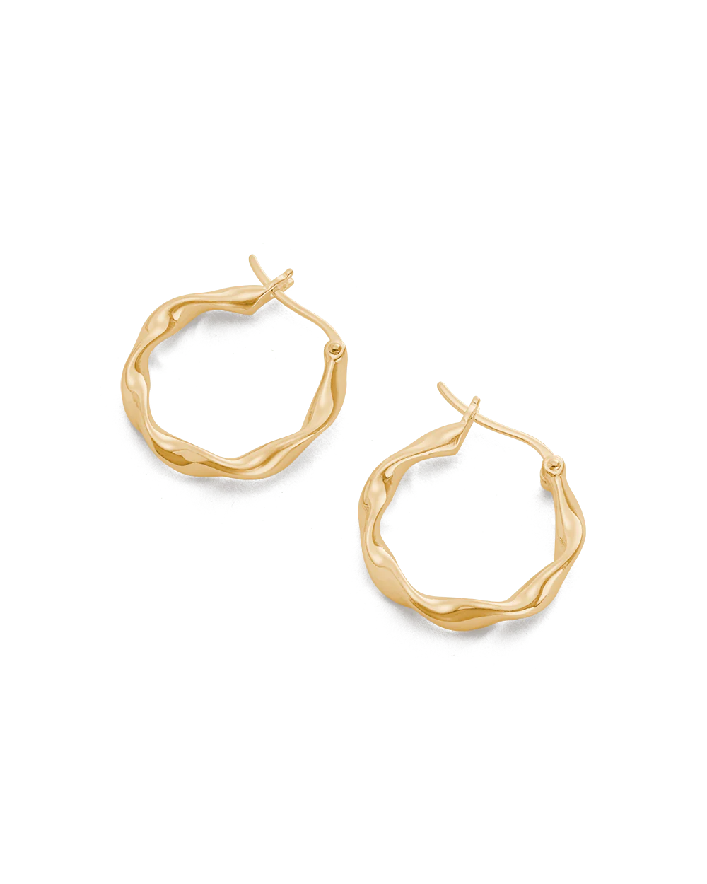 Kirstin Ash Wave Hoops 18ct Gold Plated