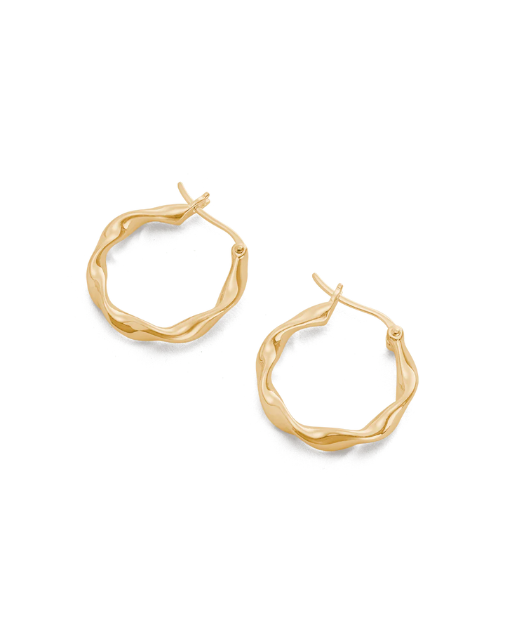 Kirstin Ash Wave Hoops 18ct Gold Plated