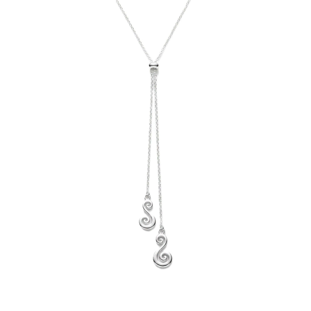 LT Sterling Silver Duo Hei Matau Lariet Necklace