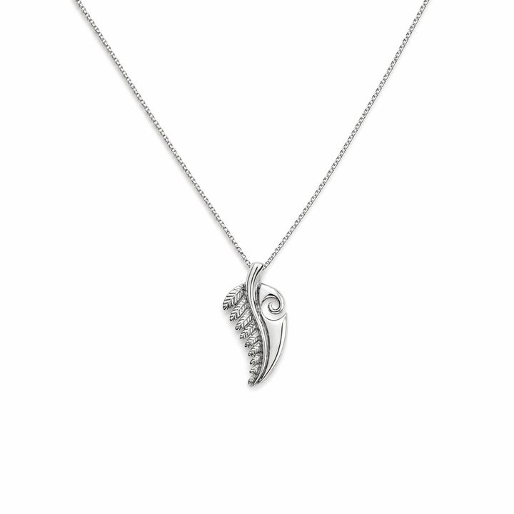 LT Sterling Silver Fern and Koru Necklace