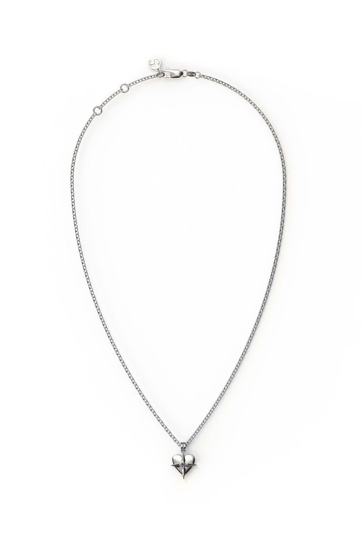Stolen February Birthstone Heart Silver and Amethsyt Necklace