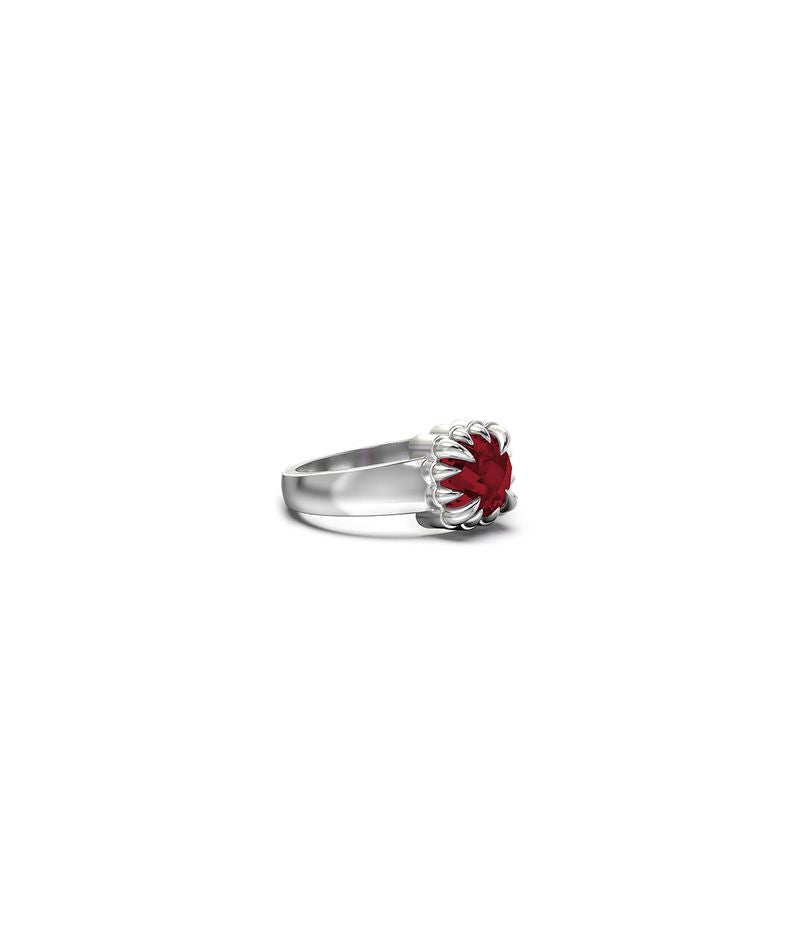 Stolen Silver Baby Claw Ring - Red Garnet
