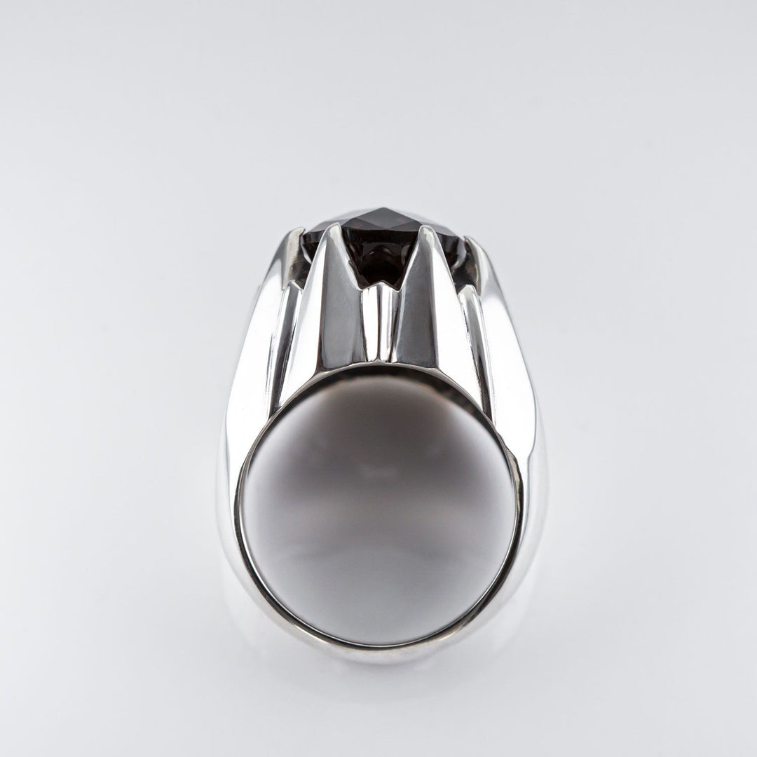 Nick Von K Sterling Silver with Smokey Quartz Large Star Claw Ring