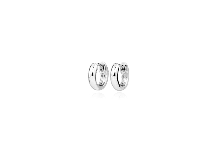 LT Sterling Silver Plain Rounded Huggies