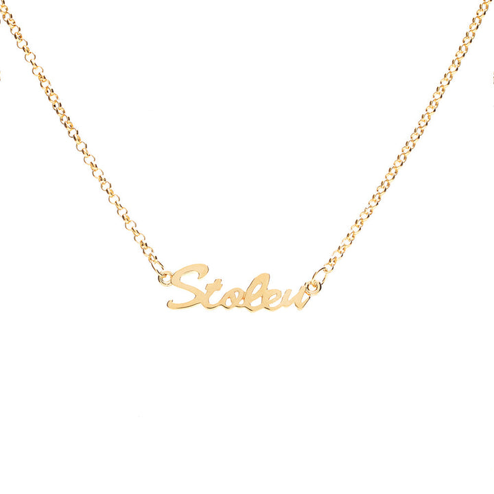 Stolen Gold Plated Script Necklace